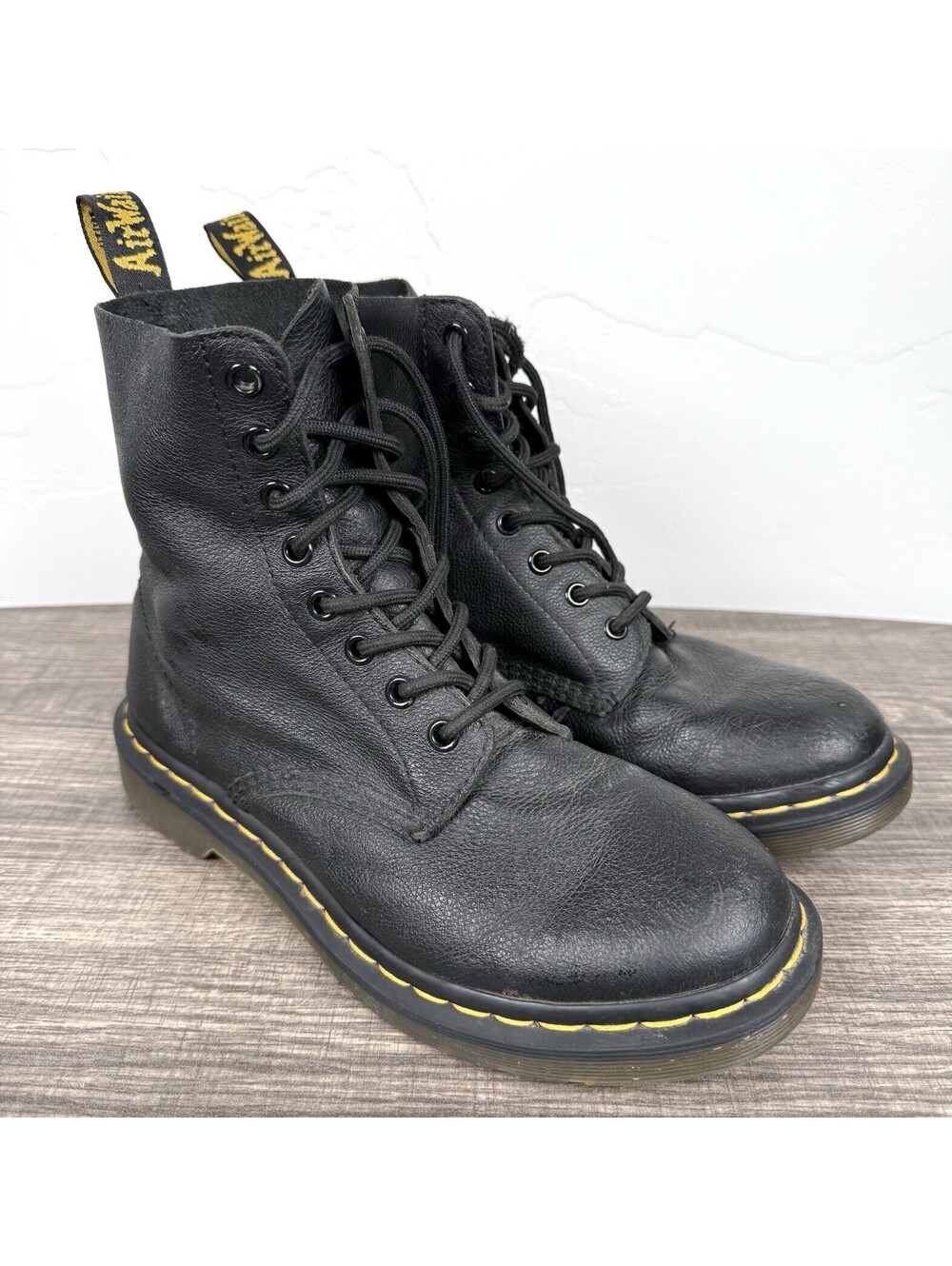 Dr Martens 1460 Pascal Black Leather Boots Y2K Goth Grunge Punk Women’s US 8